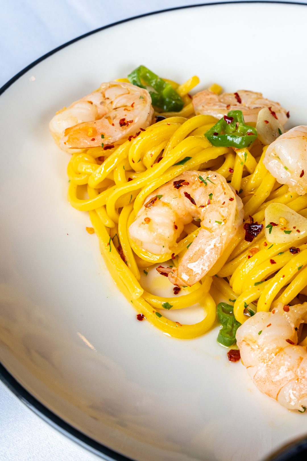 Pasta with prawns